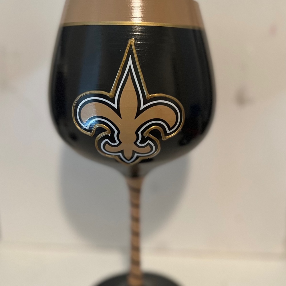 Saints wine glass